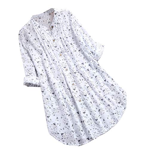 MOMOXI Tops para Mujer, Camisa Mujer Blusa con Cuello en V Manga Larga con Cuello en V Las Mujeres Verano Casual Cuello Redondo Manga Corta con Sueltos Camiseta Camiseta Camiseta de Talla Grande