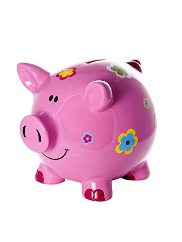 Mousehouse Gifts Las niñas Grandes huchas Infantiles niños bebé Adulto Cerdito Piggy Bank Rosa con Flores