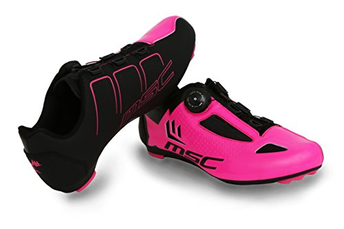 MSC Bikes Aero Road Zapatillas Ciclismo, Fucsia, T-41