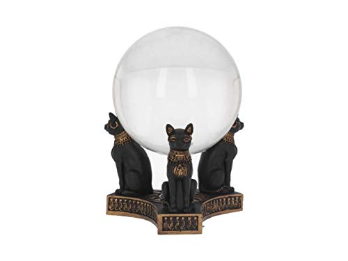 Nemesis Now Crystal Ball Holder 12.7cm Bastet's Honour-Soporte para Bolas (12,7 cm), Resina, Negro, Talla única