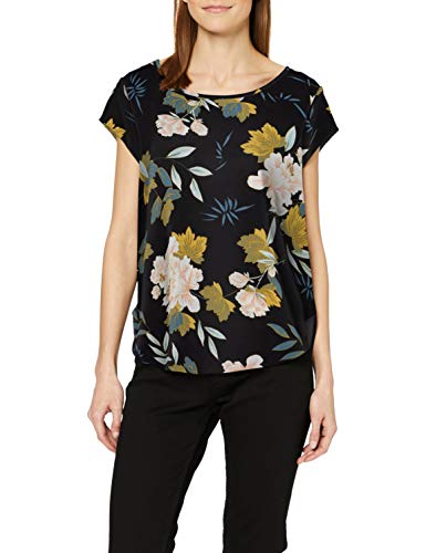 Only Onlvic SS Top Noos Wvn Blusa, Multicolor (Black AOP: Faye Flower), X-Small (Talla del Fabricante: 34) para Mujer