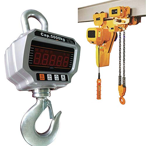 OUKANING OCS-T 5000KG Patalla LED Inteligente Báscula Electrónica Digital Portátil con Gancho Resistente Crane Escala Industrial