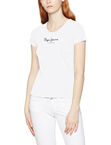 Pepe Jeans New Virginia, Camiseta Para Mujer, Blanco (White), Medium