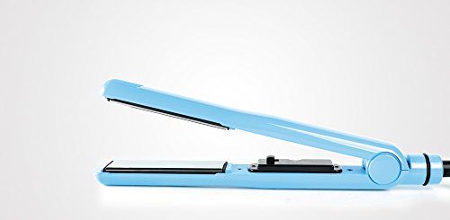 Perfect Beauty Plancha de pelo SWEET COLOURS profesional de titanio| Incluye guante térmico | Control temp. 230 ºC máx, color azul