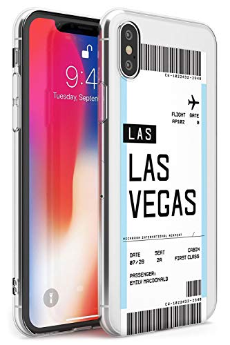 Personalizado Tarjeta De Embarque: Las Vegas Estuche delgado para iPhone XR | Claro Silicona TPU Protector Ligero Ultra Thin Cubrir Modelo Impreso | Personalizado Viajero Pasión De Viajar Avión Boleto