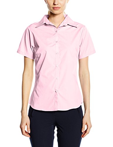 Premier Workwear Ladies Short Sleeve Poplin Blouse, Blusa para Mujer, rosa, 6