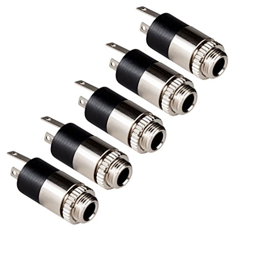 PsmGoods 5PCS estéreo de 3,5 mm Jack de Montaje en Panel Conector