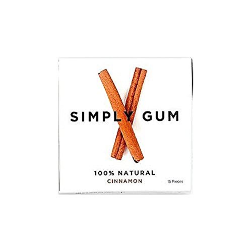 Simply Gum | Chicle de Canela | Natural, Vegetariano, y no GMO | Paquete de 6, 90 piezas totales