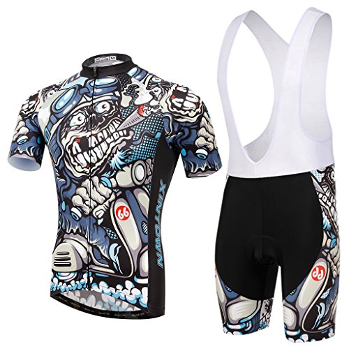 SKYSPER Hombres Jersey + Pantalones Cortos Mangas Cortas de Ciclismo Ropa Maillot Transpirable para Deportes al Aire Libre Ciclo Bicicleta