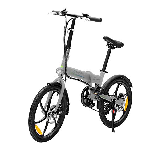 SMARTGYRO Ebike Crosscity Silver - Bicicleta Eléctrica Urbana, Ruedas de 20", Asistente al Pedaleo, Plegable, Batería extraíble de Litio 36V de 4.4 mAh, Freno de Disco, 6 velocidades Shimano