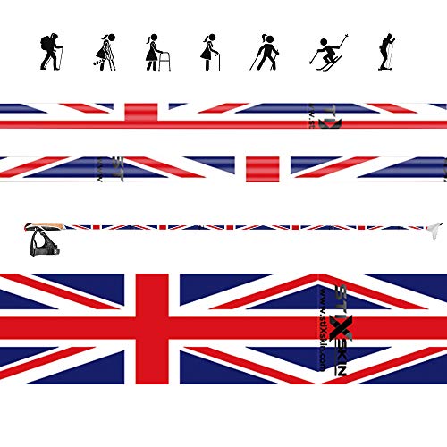 stixskin 'Union Jack' 2 decorativo vinilo Wraps para marcha nórdica, senderismo, trekking, esquí y Custom, ayuda bastón | diseños para hombres, mujeres y niños | Leki, Exel, Gabel, Fizan, Swix |