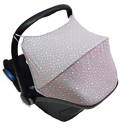 Sweet Baby - Juego completo de fundas para asiento de bebé Maxi-Cosi Cabrio, Pebble y otros rosa Hearts Light Talla:Verdeck