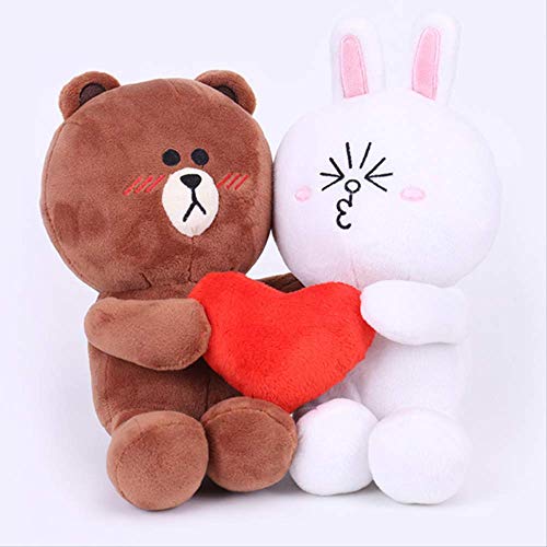 Therfk Oso Macho Y Conejo De Peluche De 20 Cm, 1 Par De Oso Pardo Conejito Muñeca Cony