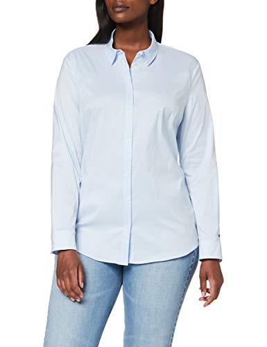 Tommy Hilfiger Heritage Slim Fit Shirt Blusa, Azul (Skyway 893), 36 (Talla del Fabricante: 4) para Mujer