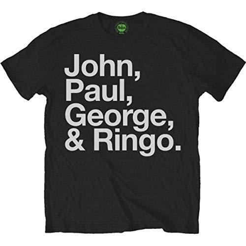 Unknown John Paul George and Ringo - Camiseta Manga Corta para Hombre, Color Negro, Talla XL