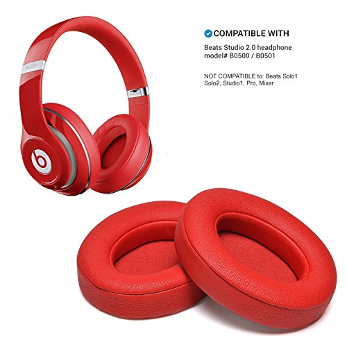 WADEO Reemplazo de Almohadillas, 2 Piezas Cojín de Almohadillas de Espuma para Beats Studio 2.0 Wired/Wireless B0500 B0501 Auriculares y Beats Studio 3.0