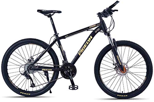 YANQ Marco de Acero Adulto ATV 26 Pulgadas para el Contenido de la Bicicleta de Alto Carbono Semi-rígida, suspensión ATV Antes de la luz, de Plata, 24 Velocidad,Oro,27 vitesses