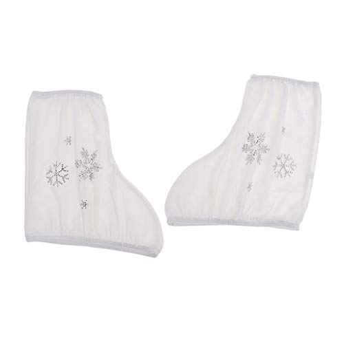 2 Unids Patín de Hielo Cubre Protector de Botas para Patinaje Artístico de Terciopelo - Blanco-m