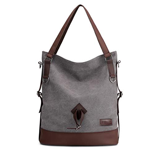 Bolso Mochilas Mujer Casual, JOSEKO Niña Lona Multifuncional Antirrobo Bolso de Cuero de Gran Capacidad Bolsas de Hombro Mochila