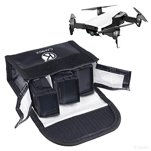 CamKix Bolso LiPo Antiexplosiones para Baterías Compatible con el dji Mavic Air - Bolsa de Almacenamiento y Seguridad Resistente al Fuego - para Cargado y Transporte Seguro - hasta 3 Baterías