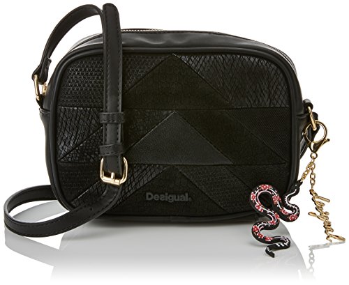 Desigual - Bols_charlotte Snake Patch. 2000. U, Mujer, Negro, 7x15x16 cm (b x h t)