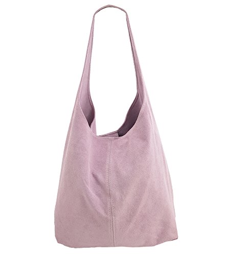 Freyday FFSA60 - Bolso al hombro de Fabricada en piel auténtica. 100% Made in Italy – 100% satisfacción. para mujer rosa claro