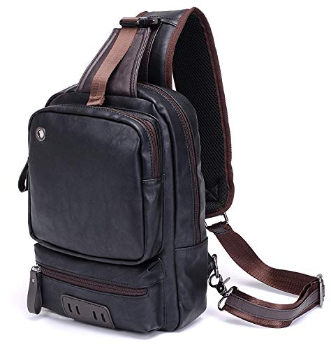 HASAGEI Bandolera Hombre Mochila Hombre Bolso Hombre Mochilas Cruzadas Regalos Originales para Hombre Negro 34*21*13CM