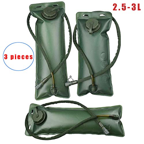 HKANG 3 Pieces Bolsa De Hidratación,Bolsa De Agua Portátil De 3 Litro, con Una Boca Ancha,Tapa A Prueba De Fugas, Y Tubo De Aislados. para Ciclismo,Senderismo,Campamento,Escalada Y Bicicleta