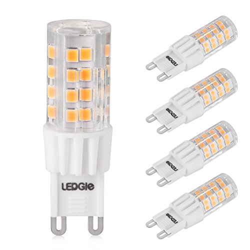 LEDGLE 6W G9 Bombillas LED, Equivalente a Halógeno de 60W, 51 LEDs, 380lm Blanco Cálido 3000K, Sin Parpadeo, No Regulable, Ángulo de Luz de 360°, Pack de 5 Unidades