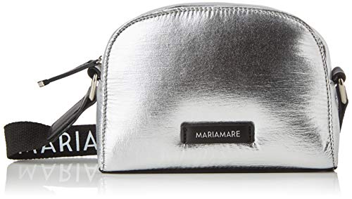 MARIA MARE Mariamare Makani, Bolso bandolera para Mujer, Plateado (Nylon Metalico Plata), 7x16x21 cm (W x H x L)