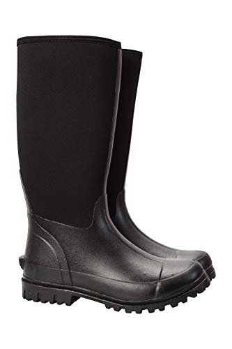 Mountain Warehouse Botas de Agua de Estilo Informal Neoprene Mucker para Hombre - Botas de Agua Impermeables, Resistentes, Zapatos robustos - para Caminar, Viajar Negro 43