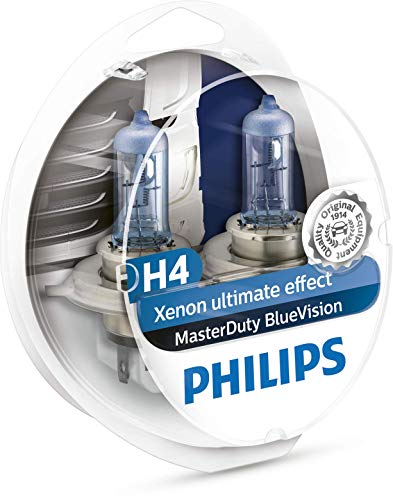 Philips 13342MDBVB1 MasterDuty BlueVision - Bombilla H4 para faros delanteros (2 unidades, 24 V, 75 - 70 W)