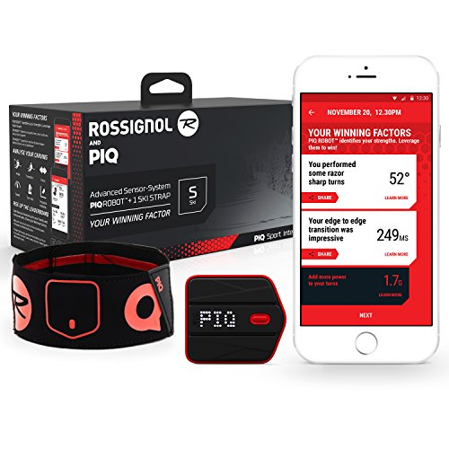 PIQ PISKI - Sensor multideportivo Inteligente con Accesorio para Ski Color Negro y Rojo