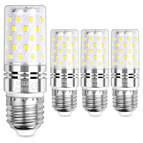 Sauglae LED Maíz Bombilla 12W, 100W Incandescente Bombilla Equivalentes, 6000K Blanco Frío, E27 Tornillo Edison, 1200lm, 4-Pack