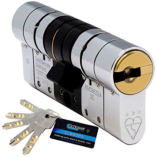 Schlosser Technik - Eurocilindro de alta seguridad (5 llaves), certificación TS007 3 estrellas, Sold Secure Diamond y Secured by Design