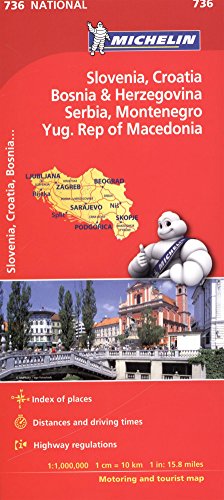 Slovenia, Croatia, Bosnia - Michelin National Map 736 (Michelin National Maps)