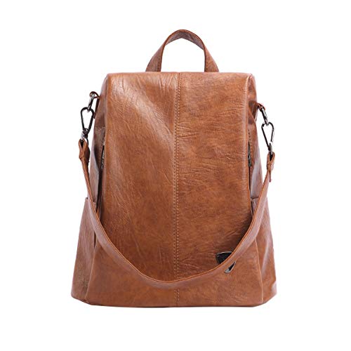 Tisdaini Bolsos Mochila Mujer Moda antirrobo Cuero autentico Casual Viaje Escolares Bolsos