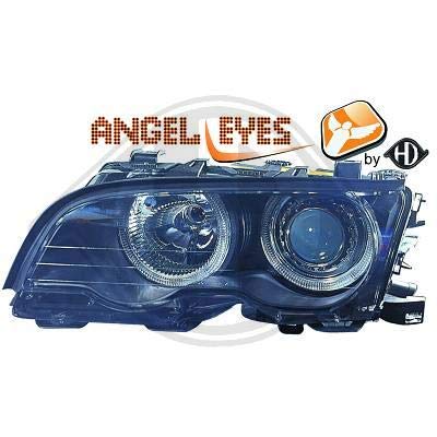 1215580, par de luz Faros Angel Eyes Negro para serie 3 Coupe, Cabrio E46 de 1999 a 2003