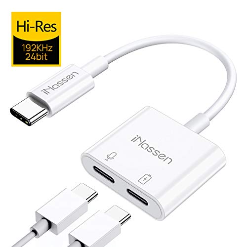 Adattatore da USB C a Doppio Adattatore di Ricarica e Carica Audio per Cuffie Tipo USB C Cuffie Jack Compatibile per Huawei Mate 30/20Pro/P20Pro/P30, Google Pixel 2 3/3XL, Samsung, Xiaomi