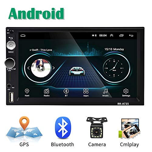 Android Coche Radio 2 DIN GPS CAMECHO 7 Pulgadas Pantalla táctil capacitiva Bluetooth WiFi USB SD AUX FM Reproductor de automóvil Estéreo Enlace de Espejo + Cámara Trasera