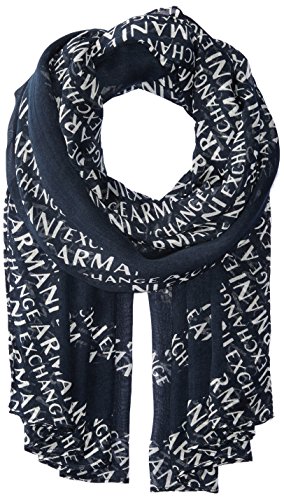 Armani Exchange The AX Bufanda, Azul (Navy/White 05am), Talla Única (talla del fabricante: TU) para Mujer