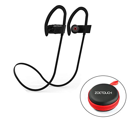 Auriculares Bluetooth, ZOETOUCH Auriculares Inalámbricos Bluetooth Deportivos In-Ear Manos Libre con Micrófono Anti-Sudor Reducción de Ruido para iPhone, iPad, Samsung, Nexus, Huawei, Xiaomi, OnePlus