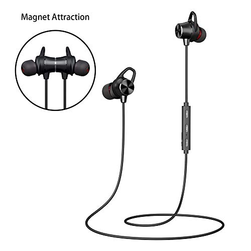 Auriculares Inalambricos Blutetooth, Auriculares Blutetooth Deporte Magnéticos Hi-Fi Sonido Estéreo In-Ear Micrófono Incorporado Cancelación de Ruido CVC 6.0 Sweatproof IPX4 Siri iPhone y Android