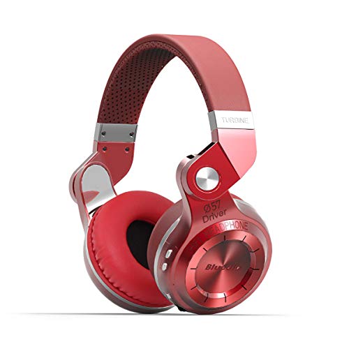 Bluedio Turbine 2 Shooting Brake T2SRCA001 -  Auriculares inalámbricos Bluetooth con micrófono plegable, color rojo