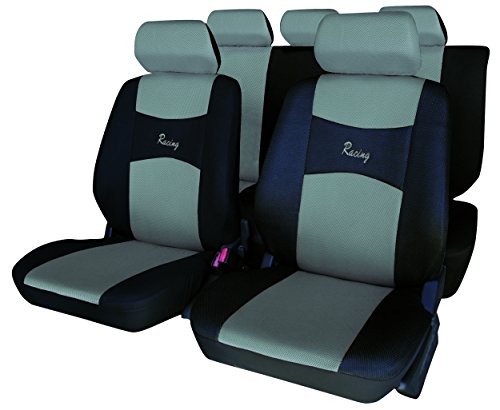 Carfactory - Fundas de asiento para coche, Universales, modelo IMOLA, color gris, 9 piezas.