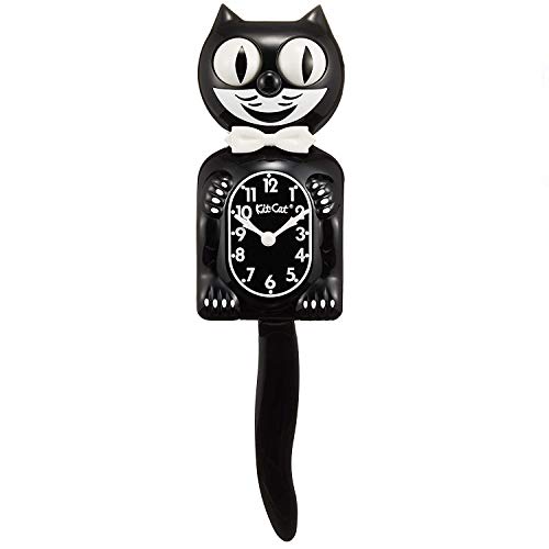 Kit-Cat - Reloj de péndulo (estilo decoración americana), diseño de gato, color blanco y negro