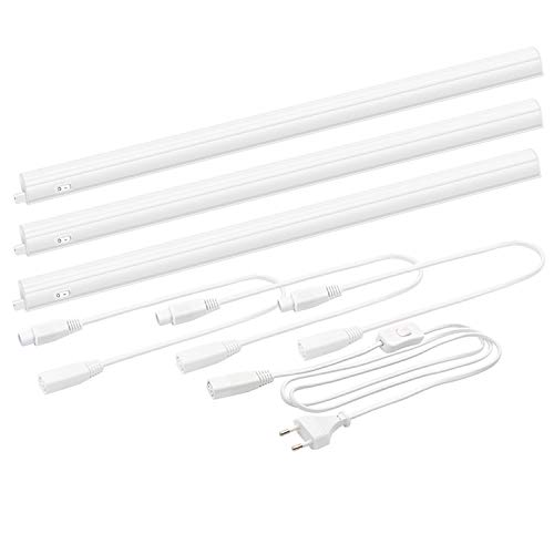 Lamparas de Barra Apliques de Pared Tubos LED Conecta para Bajo Muebles Armario de Cocina T5 9W 573MM Longitud Una Lampara Luz Neutra 4000K Lot de 3 Lamparas de Enuotek