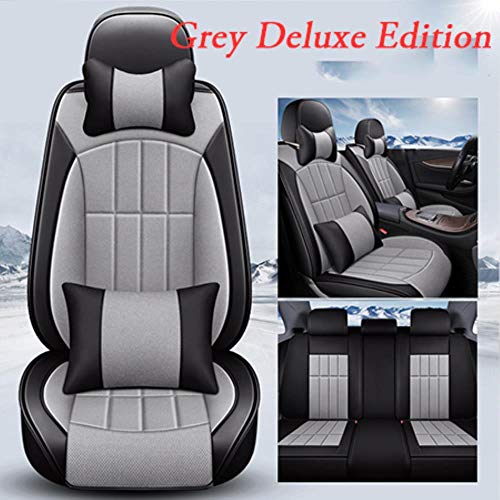 LUOLONG Cubierta De Asiento De Coche, Asiento De Coche Especial Fundas De Cuero para Audi A3 8P Sportback 8L A6 4F A4 A6 A5 Accesorios Q7 Q3 Q5 Cubiertas para Asiento del Vehículo, Gris Deluxe