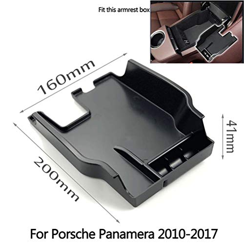 NA Coche Apoyabrazos Central Caja de Almacenamiento de Consola, para Porsche Panamera 2010-2017 Central Armrest Console Storage Box, Contenedor Organizador Accesorios Interiores