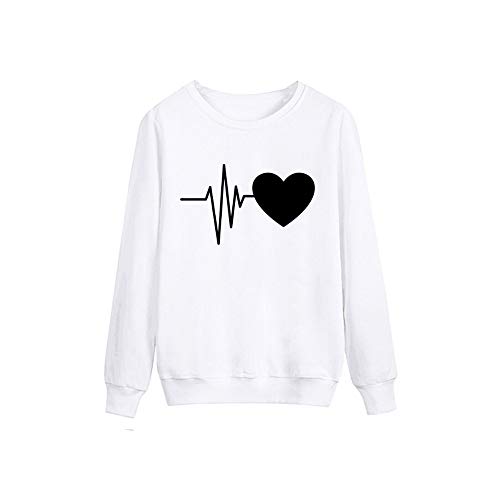 OverDose mujer De Moda De OtoñO De Manga Larga del CorazóN Impreso Jersey Blusa Moda Tops Mejor Venta Camiseta Larga Sudadera